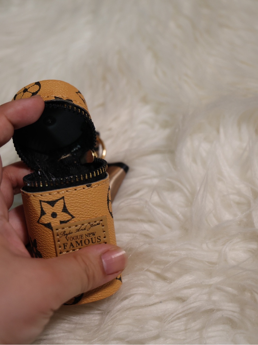 Yellow Monogram Mini Zip Case - Picture 4 of 5